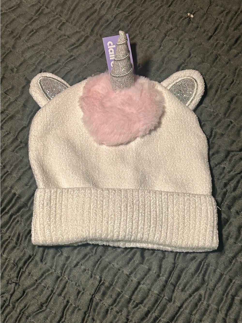 Claire's White Unicorn Hat-NWT